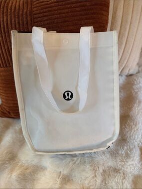 lululemon athletica White Tote with Black Logo